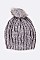 Pack of 12 pieces Chunky Knit PomPom Plush Beanie  LA-HT 717-1