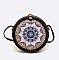 Wooden Panel Hand Painted Bamboo Circle Swing Bag