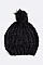 Pack of 12 pieces Chunky Knit PomPom Plush Beanie  LA-HT 717-1