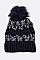 Pack of 12 Fashion 2 Tone Cable Knit PomPom Beanies