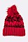 Pack of 12 Fashion 2 Tone Cable Knit PomPom Beanies