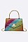Stunning Crystal Top Handle Swing Clutch Bag