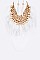 PEARL & FEATHER MIX STATEMENT NECKLACE