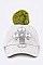 Crystal Cross Embelished Pom Pom Cap LA-EMH8552