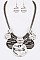 Oval Discs Statement Necklace With Matching Earrings Set LA-YNE3433