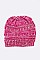 Pack of 12 Trendy Raised Knit Ponytail Beanie Set