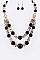 Double Layer Crystal Beads Necklace And Earrings Set LA-11823