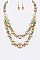 Double Layer Crystal Beads Necklace And Earrings Set LA-11823