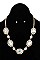CRYSTAL FRAMED OVAL GEM NECKLACE SET