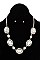 CRYSTAL FRAMED OVAL GEM NECKLACE SET