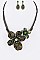 Iconic Enamel Flower Statement Necklace Set LA-YNE3322