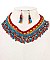 FRINGE BEADED BIB NECKLACE SET