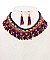 FRINGE BEADED BIB NECKLACE SET