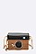 Retro Camera Straw Swing Bag