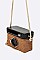 Retro Camera Straw Swing Bag