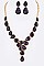 CLASSY CRYSTAL TEARDROP STATEMENT NECKLACE SET