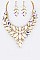Fashionable Crystal Flower Statement Necklace Set LA-NE491670