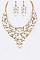 Fashionable Crystal Flower Statement Necklace Set LA-NE491670