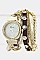 Fashionable Double Wrap Leather Bracelet Watch LA-1709