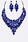 Fashionable Crystal Flower Statement Necklace Set LA-NE491670