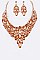 Fashionable Crystal Flower Statement Necklace Set LA-NE491670