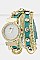 Fashionable Double Wrap Leather Bracelet Watch LA-1709