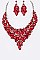 Fashionable Crystal Flower Statement Necklace Set LA-NE491670