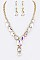 BRIDAL CRYSTAL TEARDROP NECKLACE SET
