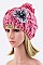 Chic Sequins Flower Cable Knit PomPom Beanie LA-ZZM011229MG048-0