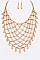 MIXED BEADS BIB STATEMENT NECKLACE SET