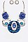 MIXED CRYSTALS & HOOPS STATEMENT NECKLACE SET