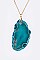 Sliced Stone Pendant With Chain LA-CN4073