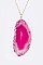 Sliced Stone Pendant With Chain LA-CN4073