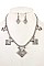 CUT OUT HAMMERED NECKLACE SET