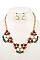 3-SETS MULTI-GEMS CHAIN NECKLACE SET