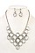 CRYSTAL TEARDROP BIB NECKLACE SET