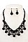 CHIC RHINESTONE BALL BIB NECKLACE SET