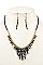 MIX TONE FRINGE BEADS NECKLACE SET