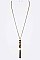 Stylish Crystal Pave Animal Leather Tasseled Pendant Necklace Set LA-KNE0861