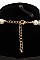 DANGLING CHARMS IN LAYERED CHAIN AND PEARLS NECKLACE SET