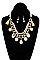 DANGLING CHARMS IN LAYERED CHAIN AND PEARLS NECKLACE SET