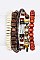 MIXED BEADS & FEATHER LEATHER BRACELET