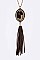 Stylish Calf Leather Pendant Tasseled Long Necklace Set LA-KNE0852