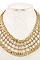 STONES SET MESH CHAIN BIB NECKLACE SET