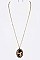 Stunning Animal Print Calf Leather Pendant Necklace Set LA-KNE0848