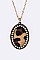 Stunning Animal Print Calf Leather Pendant Necklace Set LA-KNE0848