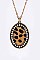 Stunning Animal Print Calf Leather Pendant Necklace Set LA-KNE0848