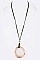 Stylish Jumbo Ring Pendant Cord Necklace LA-181210