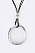 Stylish Jumbo Ring Pendant Cord Necklace LA-181210