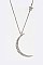 Posh Crystal Crescent Pendant Starred Necklace Set LA55-125573Z